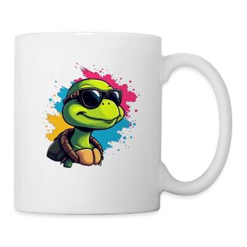 Lässige Turtle mit Sonnenbrille - Tasse - Weiß - Rechts