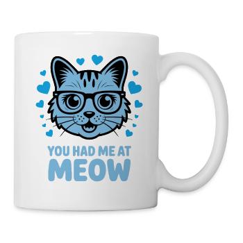 Tu m’as eu à miaou - Mug blanc - blanc - Droite
