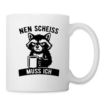 Cheeky raccoon - I have to give a shit - coffee - Mug - white - Right