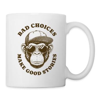 Bad Choices Make Good Stories Retro Monkey Animal - Mug - white - Right