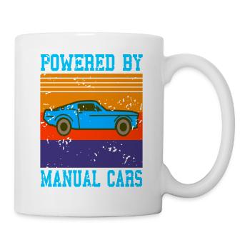 Powered by Manual Cars Retro Driving Style - Tasse - Weiß - Rechts