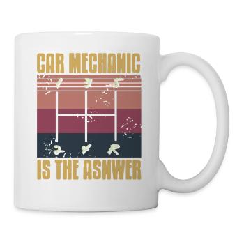 Car Mechanic Is the Answer Manual Gear Humor - Tasse - Weiß - Rechts