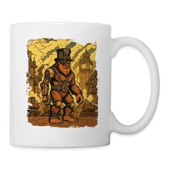 Steampunk Bigfoot Cryptid Sasquatch Gear Yeti - Mug blanc - blanc - Droite