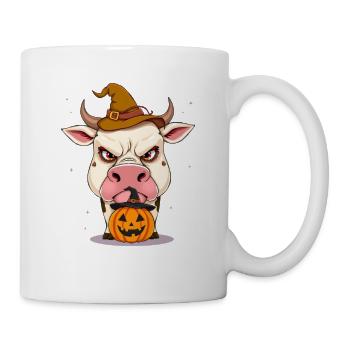 Grimmiger Halloween-Zauberbulle - Tasse - Weiß - Rechts
