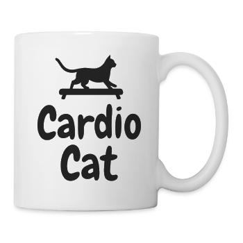 « Cardio Cat » - Chat sportif - Mug blanc - blanc - Droite