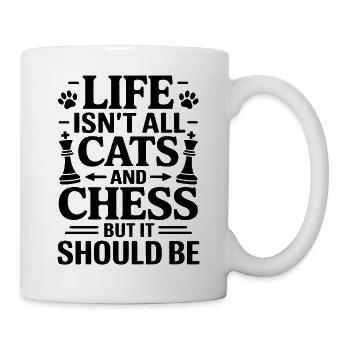 Schach Spruch Schachspieler Katze Schach Geschenk - Tasse - Weiß - Rechts