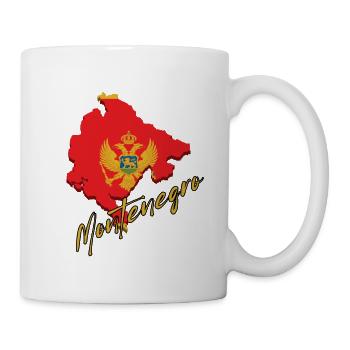 Karte von Montenegro, Flagge von Montenegro - Tasse - Weiß - Rechts