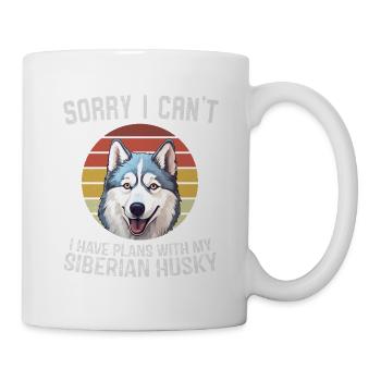 Siberian Husky Faux Vintage Design - Tasse - Weiß - Rechts