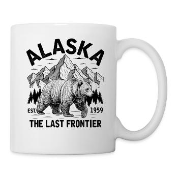 Ours et paysage de montagne en Alaska - Mug blanc - blanc - Droite