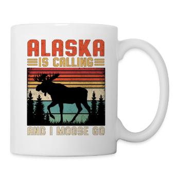 Alaska Ruft: Elch auf Wanderschaft - Tasse - Weiß - Rechts