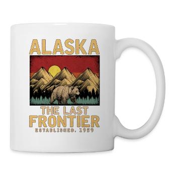 Alaska mountain landscape with bear - Mug - white - Right