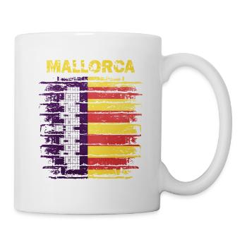 Mallorca Skyline mit spanischer Flagge - Tasse - Weiß - Rechts