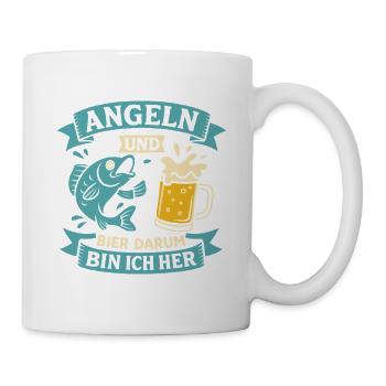 Soon dad FISHING AND BEER THAT'S WHY I'M HERE Funny - Mug - white - Right