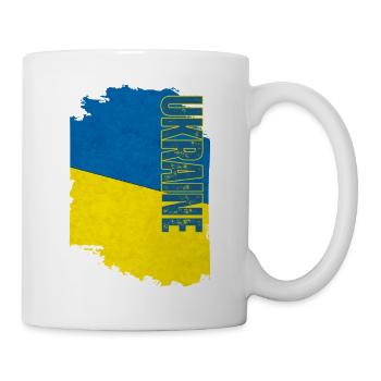 Ukrainische Flagge, Ukrainischer Stolz - Tasse - Weiß - Rechts