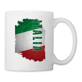 Flagge Italiens, Vintage-Grunge - Tasse - Weiß - Rechts