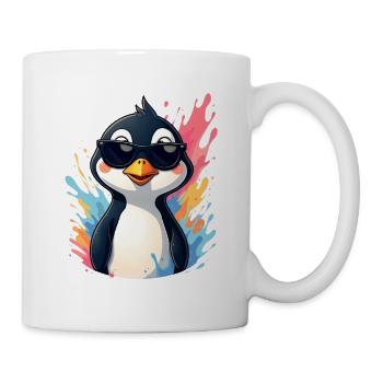 Cool Pingu with sunglasses - Mug - white - Right