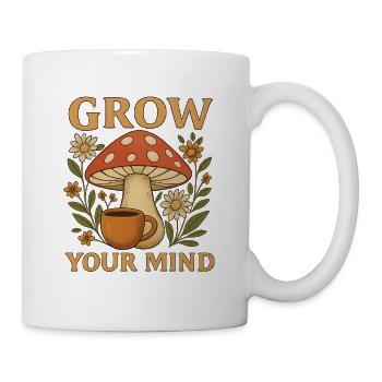 Wachstum Geist Pilz Blumen Design - Tasse - Weiß - Rechts