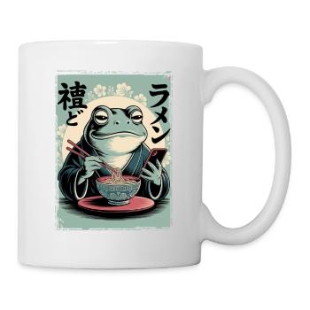 Lustiger Frosch, mürrisch, Japanische Kunst, Ramen - Tasse - Weiß - Rechts