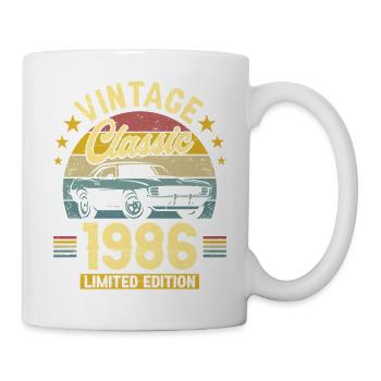 1986 40 Jahre Jubiläum Herrenauto - Tasse - Weiß - Rechts