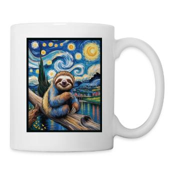Sloth in Van Gogh style – art meets chill - Mug - white - Right