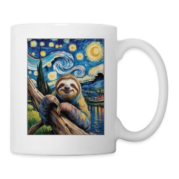 Sloth in Van Gogh style – art meets chill - Mug - white - Right