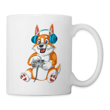 Corgi Gamer – Perfekte Geschenk-Vibes - Tasse - Weiß - Rechts