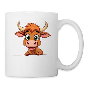 Lustiger Bulle Cartoon Design - Tasse - Weiß - Rechts