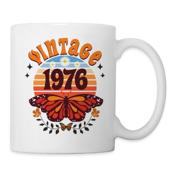 1976 Papillon 50 Ans Anniversaire Femme - Mug blanc - blanc - Droite