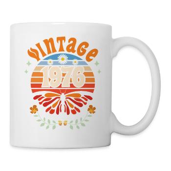 1976 Papillon 50 Ans Anniversaire Femme - Mug blanc - blanc - Droite