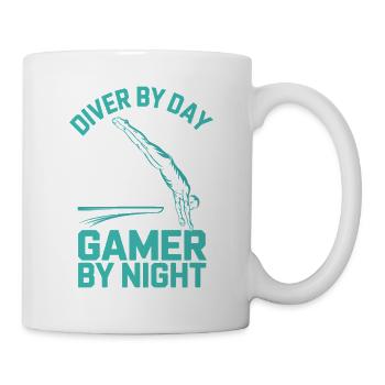 Kunstspringen Turmspringer Sprungbrett - Tasse - Weiß - Rechts