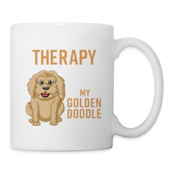 Ich brauche keine Therapie – nur mein goldenes Doodle - Tasse - Weiß - Rechts