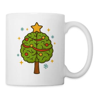 Christmas Tree Brain Xmas Cartoon - Mug - white - Right