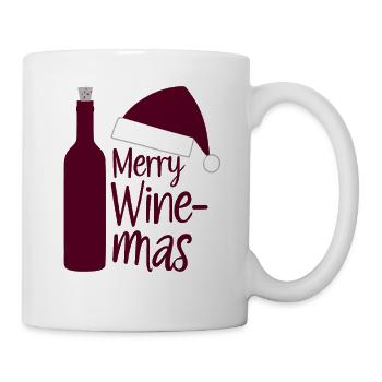 Merry Wine-mas Funny Christmas Design Wine - Mug - white - Right