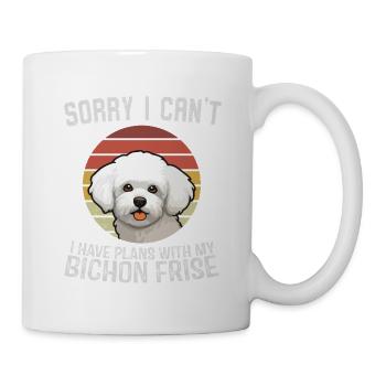 Désolé, je ne peux pas Bichon frisé Chemise - Mug blanc - blanc - Droite