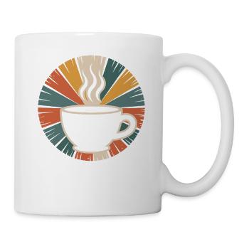 Tasse à café chauffante design rétro - Mug blanc - blanc - Droite