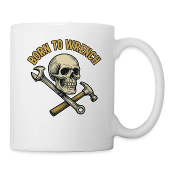 Born To Wrench Skull Mechaniker lustige Garage - Tasse - Weiß - Rechts