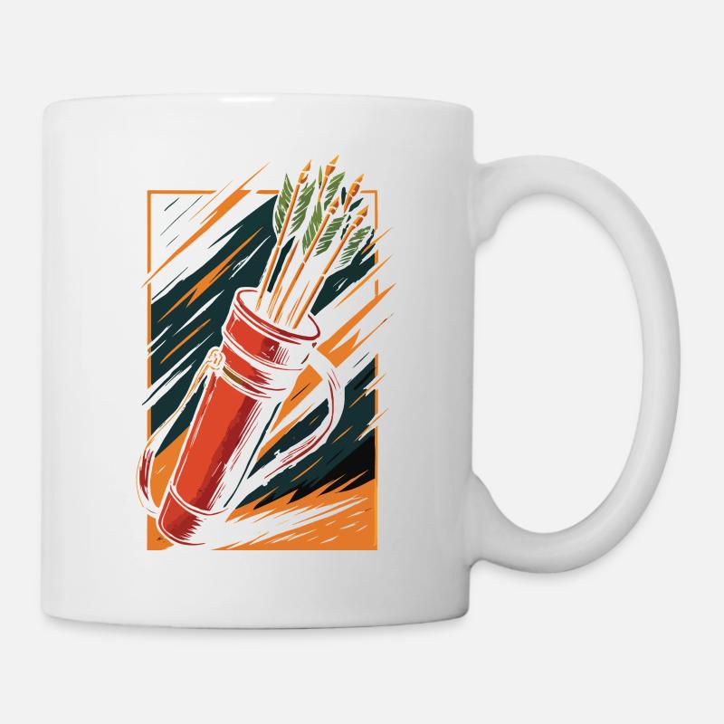 Tir à l’arc Arc Carquois Flèches Design - Mug blanc - blanc