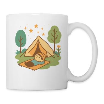 Lustiges Abenteuer Camping Unter Sternen - Tasse - Weiß - Rechts