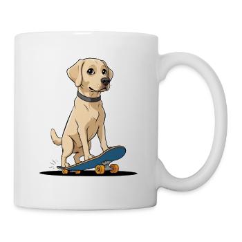 Labrador auf Skateboard Illustration - Tasse - Weiß - Rechts