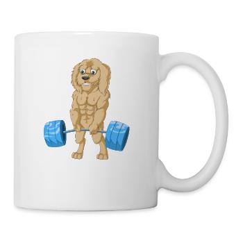 Starker Golden Doodle Hund Gewichte heben Fitness - Tasse - Weiß - Rechts