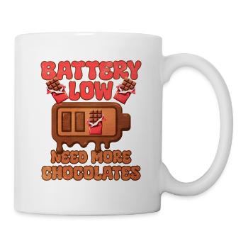 Chocolate battery with humor - Mug - white - Right
