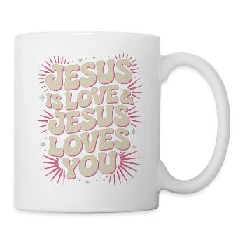 Jésus Amour Dire avec des bulles de dialogue - Mug blanc - blanc - Droite