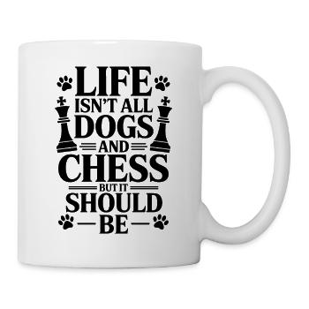 Schach Spruch Schachspieler Hunde Schach Geschenk - Tasse - Weiß - Rechts