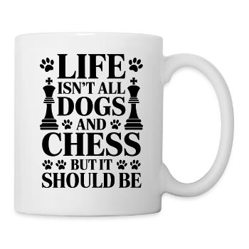 Schach Spruch Schachspieler Hunde Schach Geschenk - Tasse - Weiß - Rechts