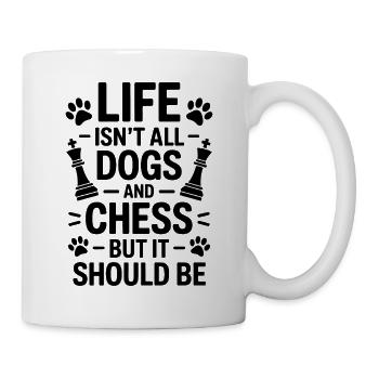 Schach Spruch Schachspieler Hunde Schach Geschenk - Tasse - Weiß - Rechts