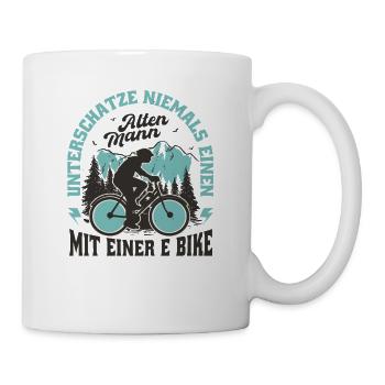 Abenteuer Biker mit Alpenmotiven - Tasse - Weiß - Rechts