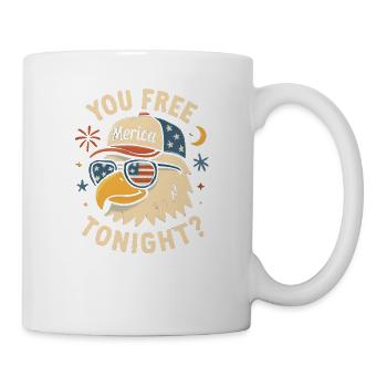 Du bist heute Abend frei, Adler, 4. Juli - Tasse - Weiß - Rechts