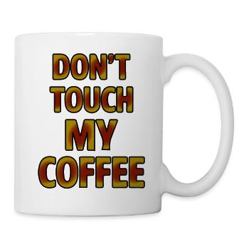 Fettgedruckte Kaffee-Warngrafik - Tasse - Weiß - Rechts