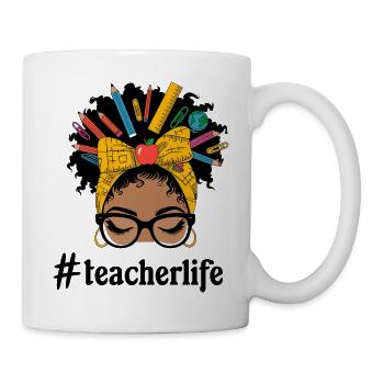 Kreativer Schulstil Lehrer Porträt - Tasse - Weiß - Rechts