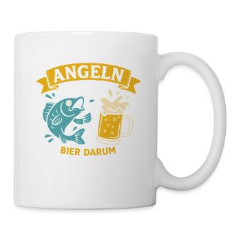 Soon dad FISHING AND BEER THAT'S WHY I'M HERE Funny - Mug - white - Right